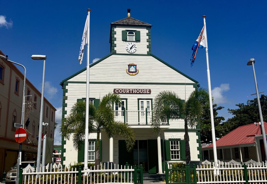 The courthouse of St Maarten in Front Street Philipsburg
