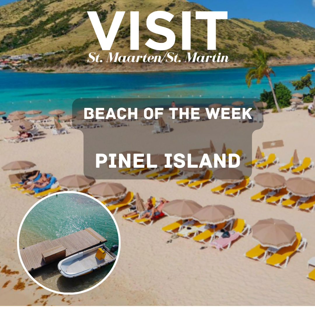Pinel Island with beach chairs