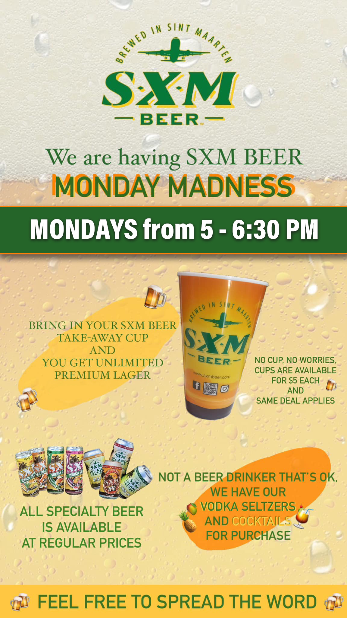 SXM BEER / COCKTAILS MONDAY MADNESS
