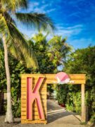 the gate with a big K on it to enter K's Beach Bar