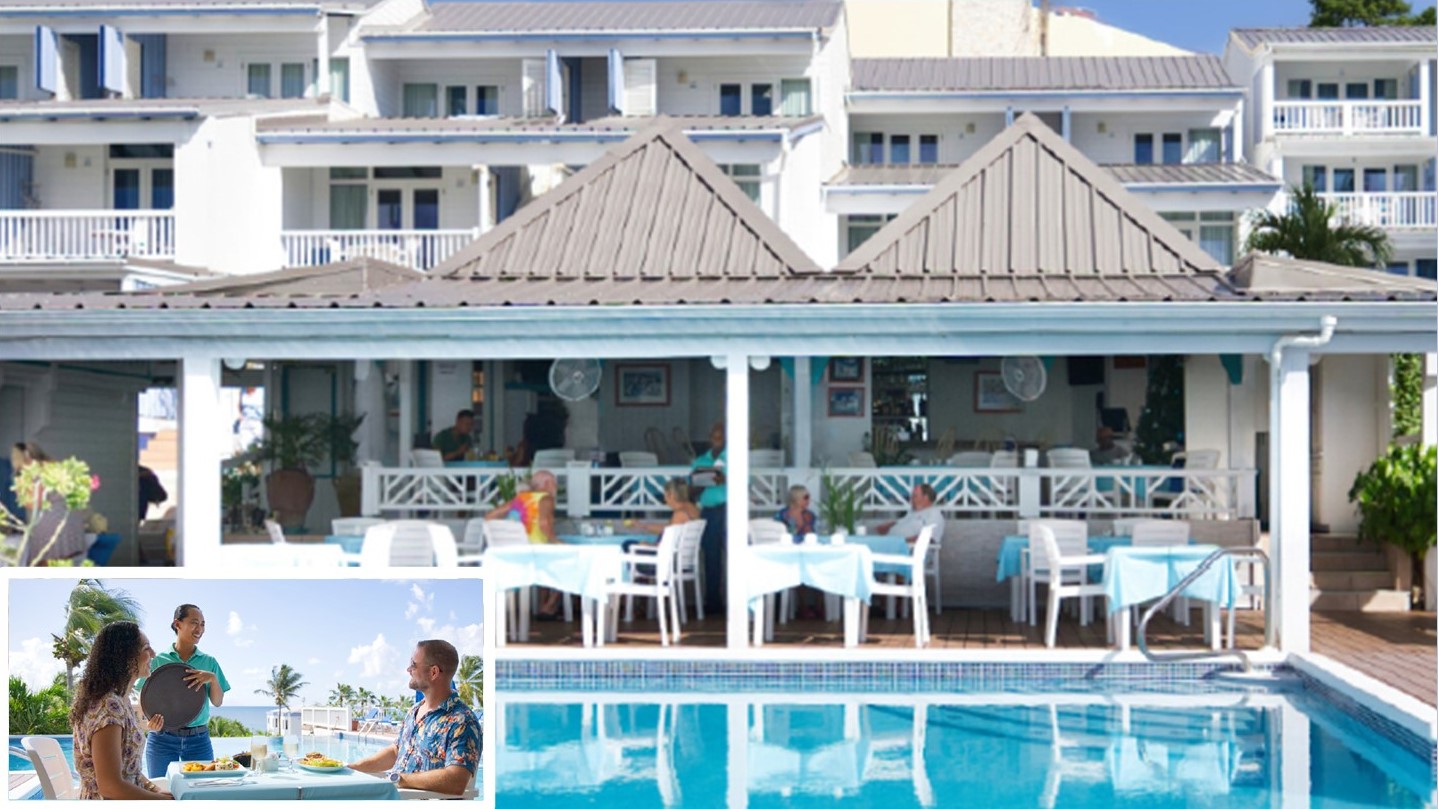 The Hideaway restaurant and pool view