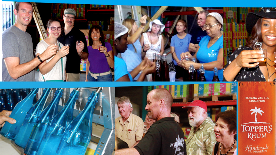 Collage of Topper's Rhum activities which are part of the most famous St Maarten / St Martin tourism excursions