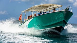 Superfast Santino making its way through the Caribbean sea at St Maarten