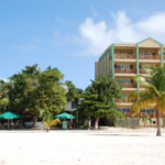 View of the beachside of the Pasanggrahan Hotel, Philipsburg, Front Street, St Maarten