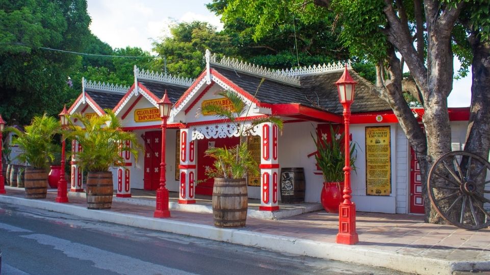 Old Westindies Tavern and Guavaberry SXM Shop in Front Street St Maarten