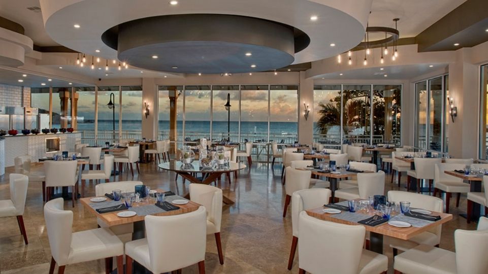 The inside decor of Pure Ocean Restaurant in Little Bay area on St Maarten / St Martin