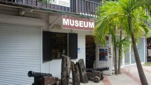 Cannon in front of the Philipsburg St Maarten culture & history Heritage Museum 