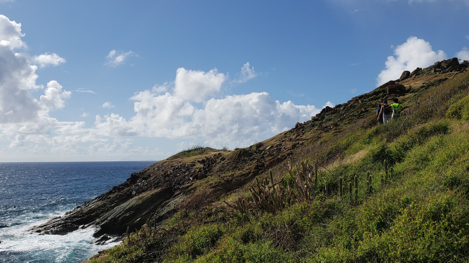 St Maarten / St Martin hiking trail in a beautiful landscape during with good weather