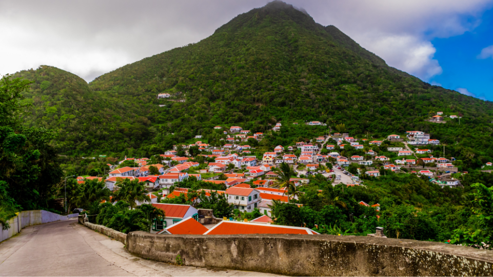 overlooking from street at house in Saba