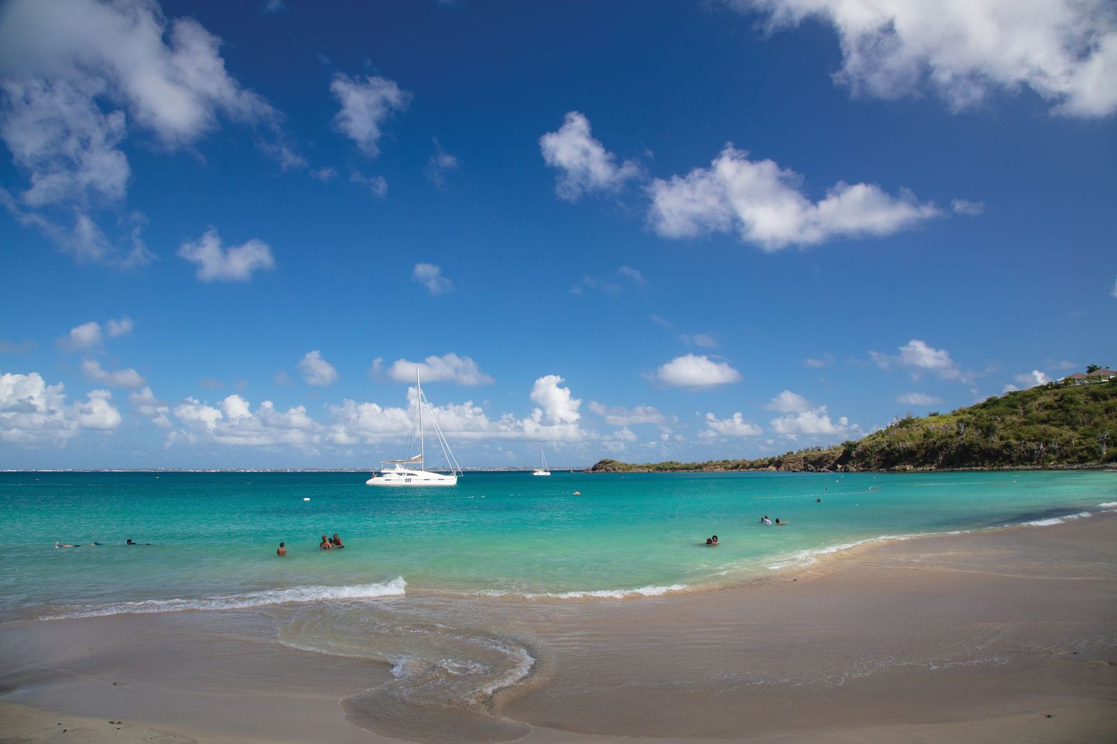 Clean beaches and transparent water in child-friendly Friars Bay beach St Martin