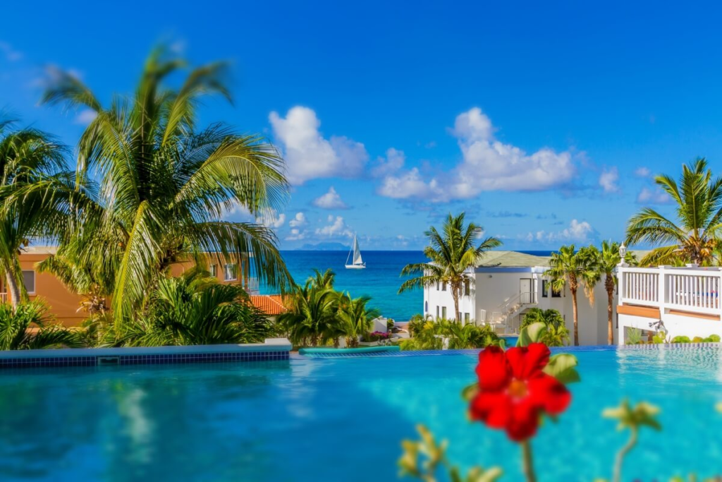 Pool of Lavista Resort overlooking Pelican Key