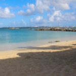 Picture of Pelican Key beach, Catamarans and Simpson Bay in background