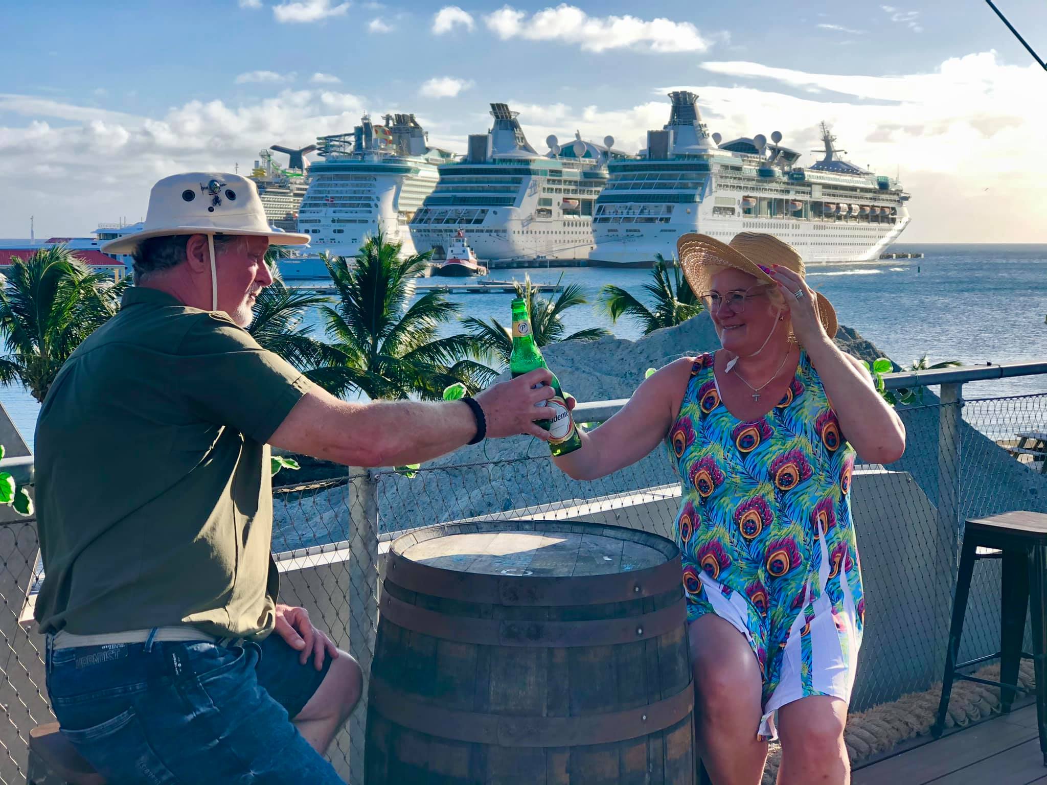 Couple having a drink at Rusty Parrot