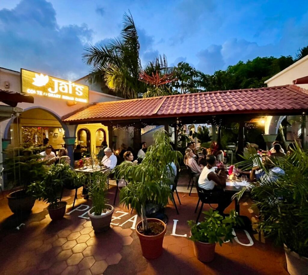 Jai's Contemporary Fusion Cuisine welcoming with a cozy terrace and Indian-Caribbean flavors on St Maarten / St Martin