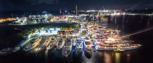 yachts in the harbour of sint maarten at IGY