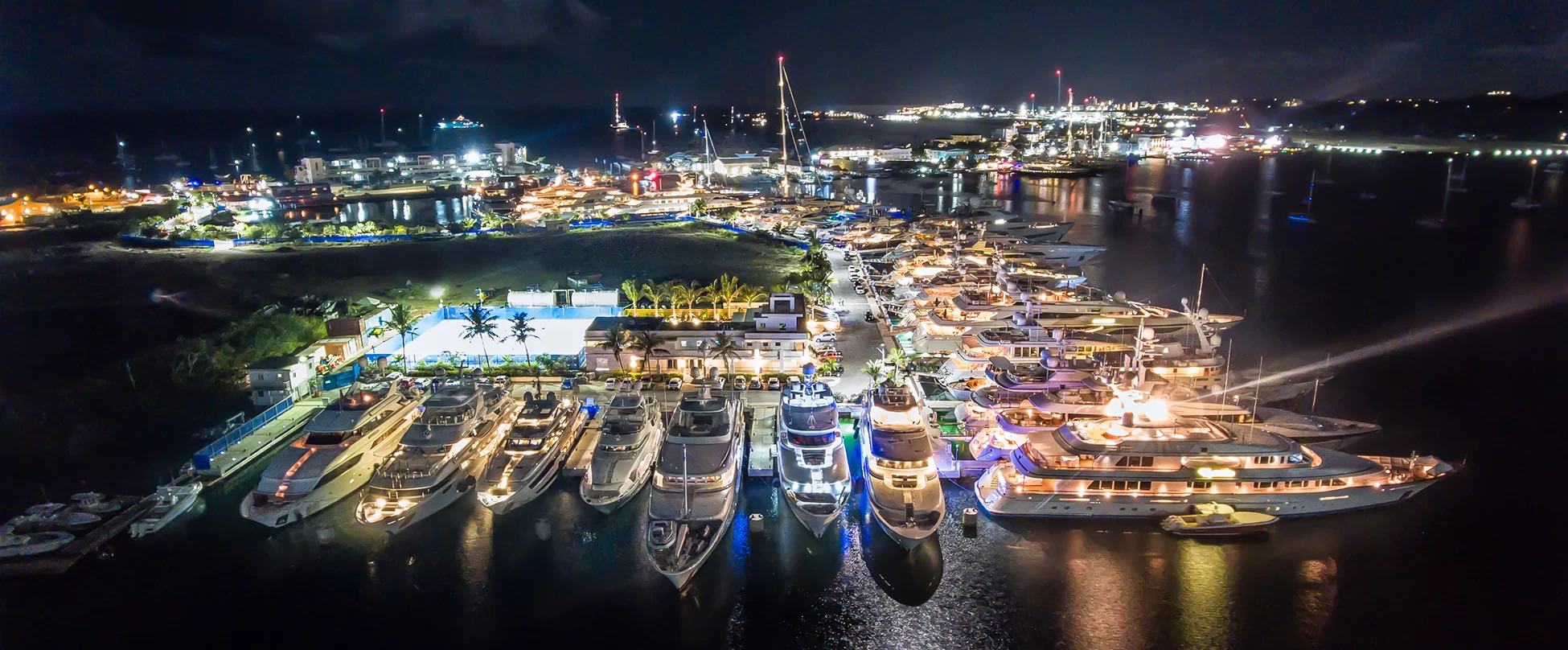 yachts in the harbour of sint maarten at IGY