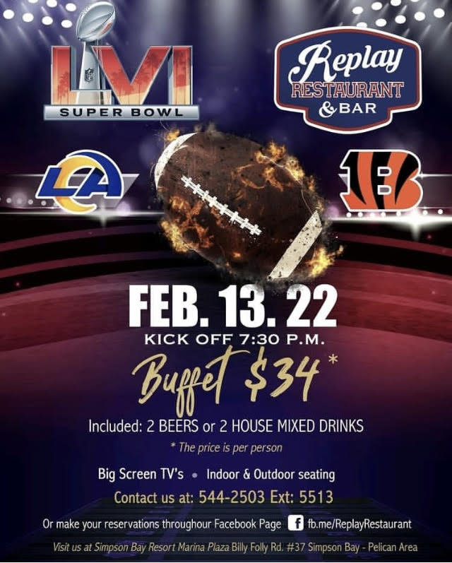 SUPERBOWL AT REPLAY BAR  St. Maarten / St. Martin