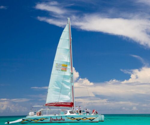 Aquamania Lambada boat sailing on turquoise water