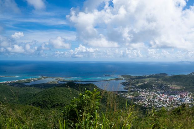 A view from Pic Paradis, highest mountaintop on St Maarten / St Martin