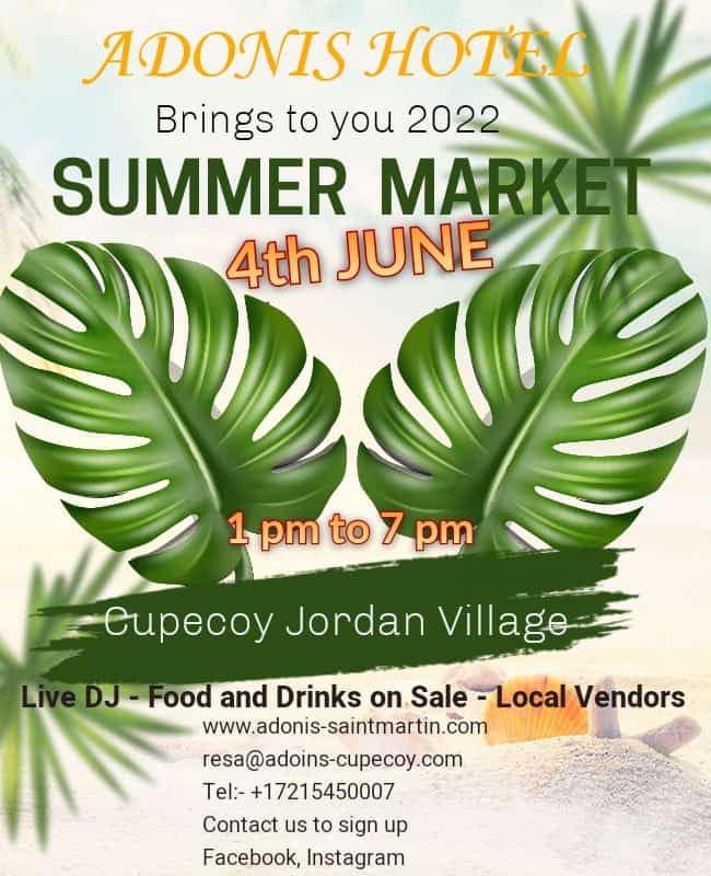 Adonis Hotel in Cupecoy hosts a Summer Market!