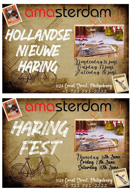 Flyer of Haring fest in Amasterdam in Philipsburg, Dutch side capital of St Maarten / St Martin