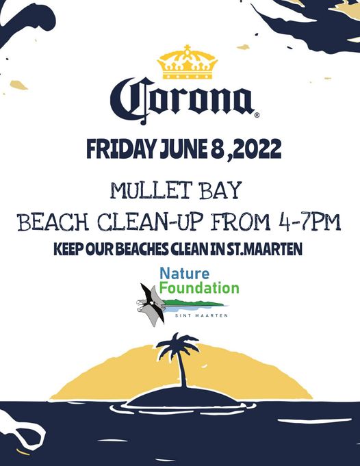 Flyer about Beach Clean-up in Mullet Bay St Maarten / St Martin