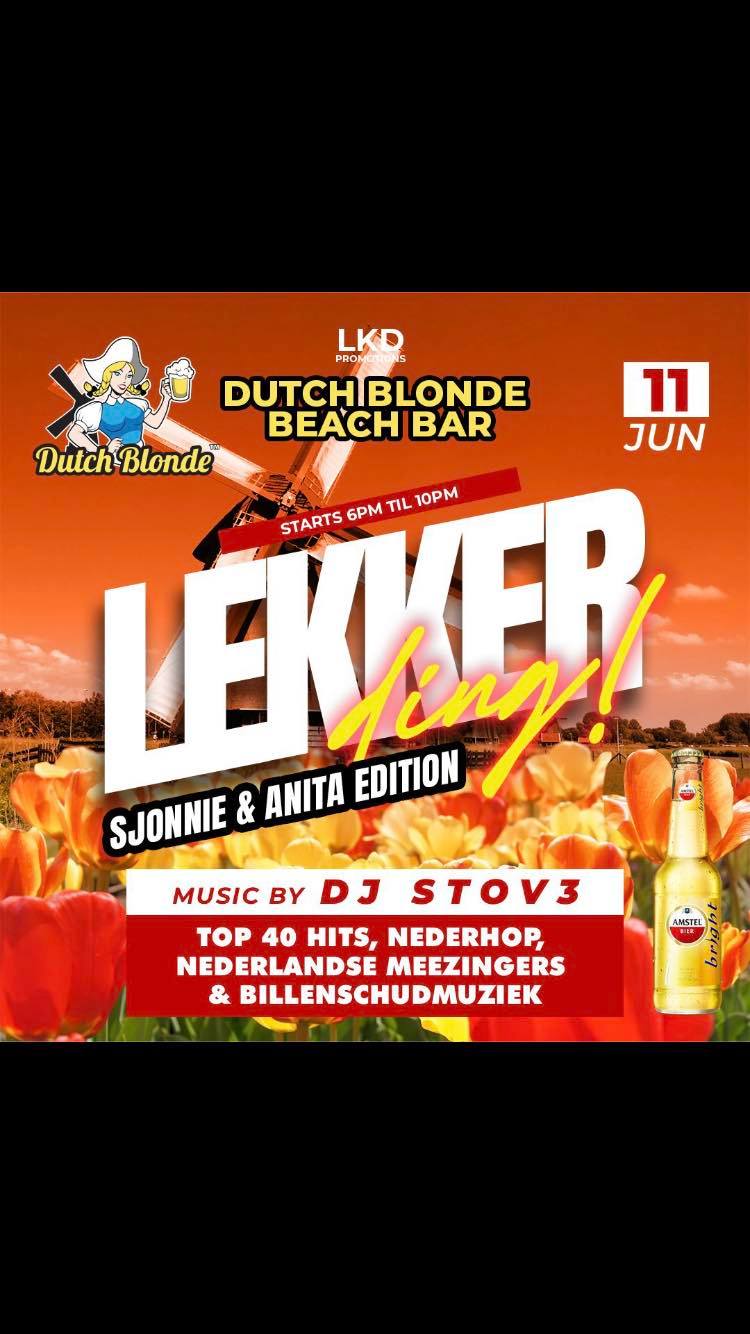 Flyer of Hollandse Avond in Dutch Beach Blonde Bar on the Dutch side of St Maarten / St Martin