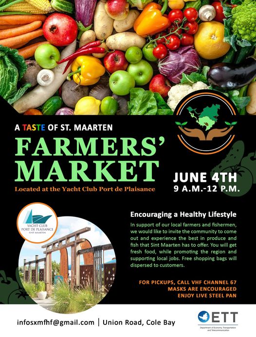 Farmers' Market event taking place in Cole Bay on St Maarten / St Martin!