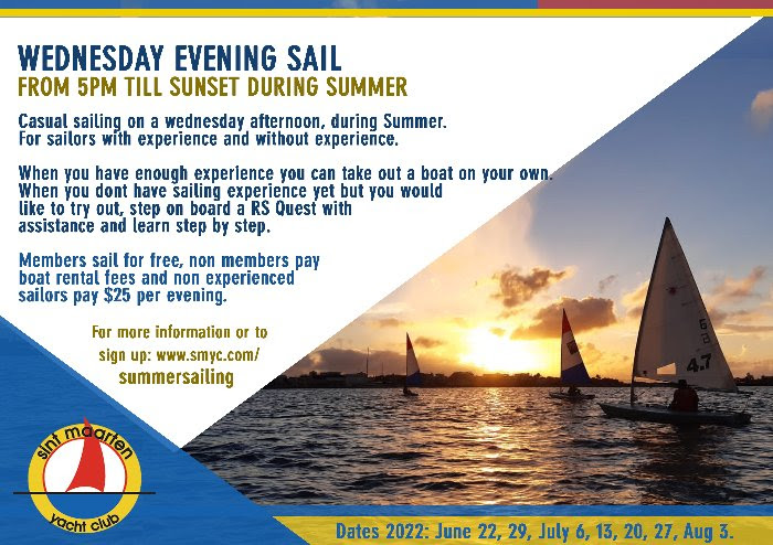 Sint Maarten Yacht Club organizes Afternoon Summer Sailing events throughout the summer