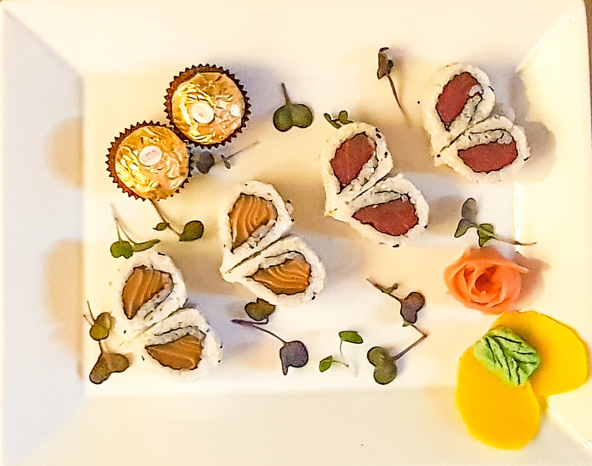 A few pieces sushi at aziana