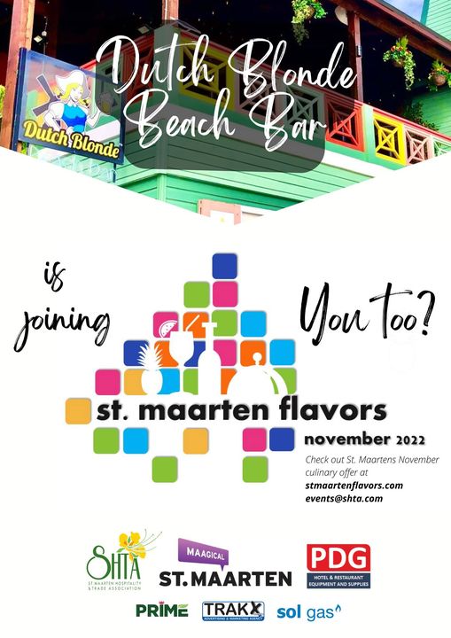 Dutch Blonde Beach Bar is Joing St Maarten Flavors Month