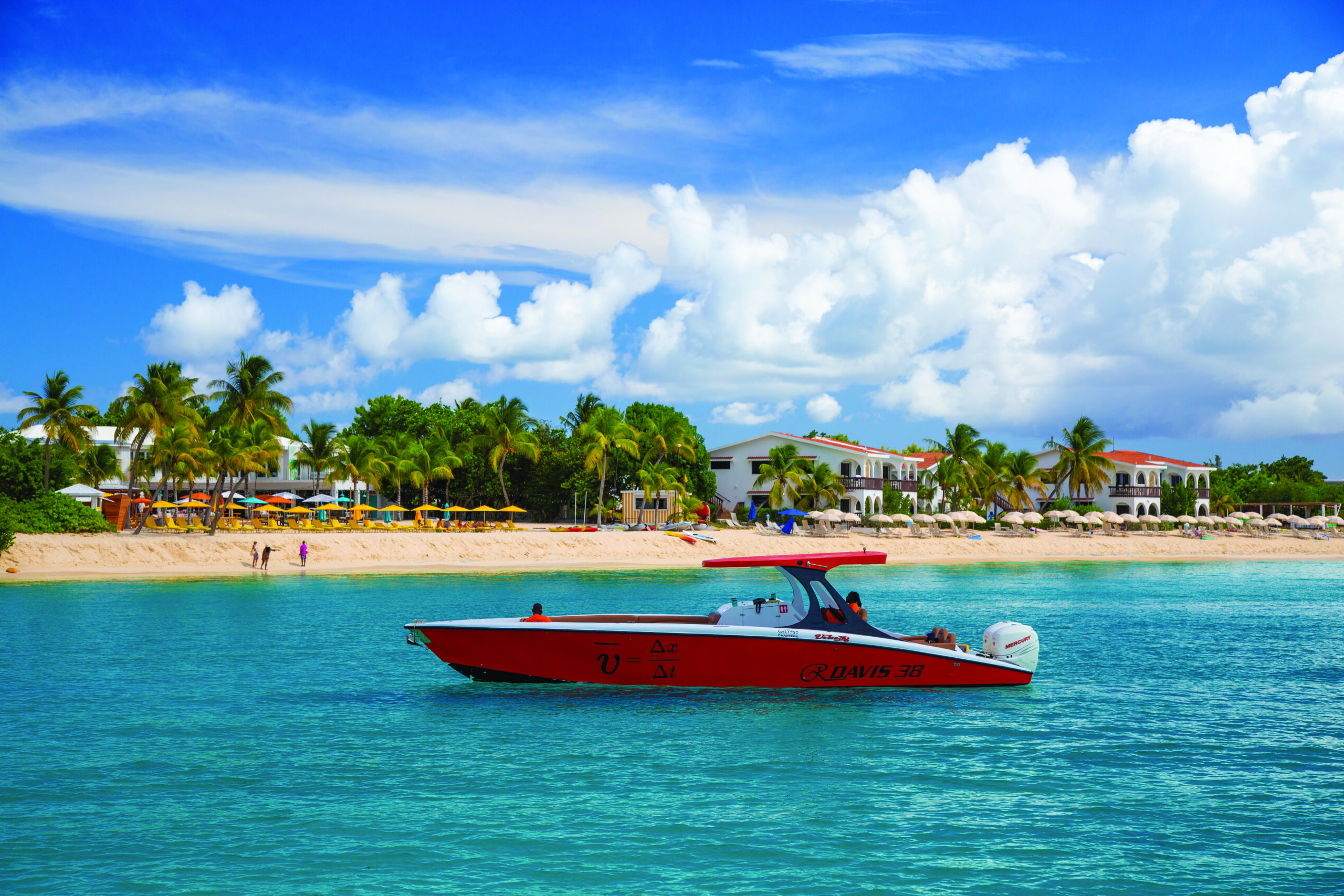 Boat resting in the waters around Anguilla