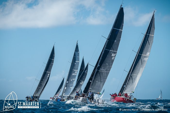 Boats sailing during the St. Maarten Heineken Regatta