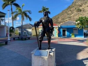 Peter Stuyvesant monument, port of St Maarten Philipsburg