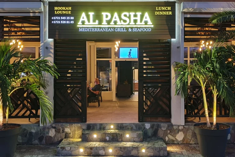 In front of Al Pasha Simpson Bay