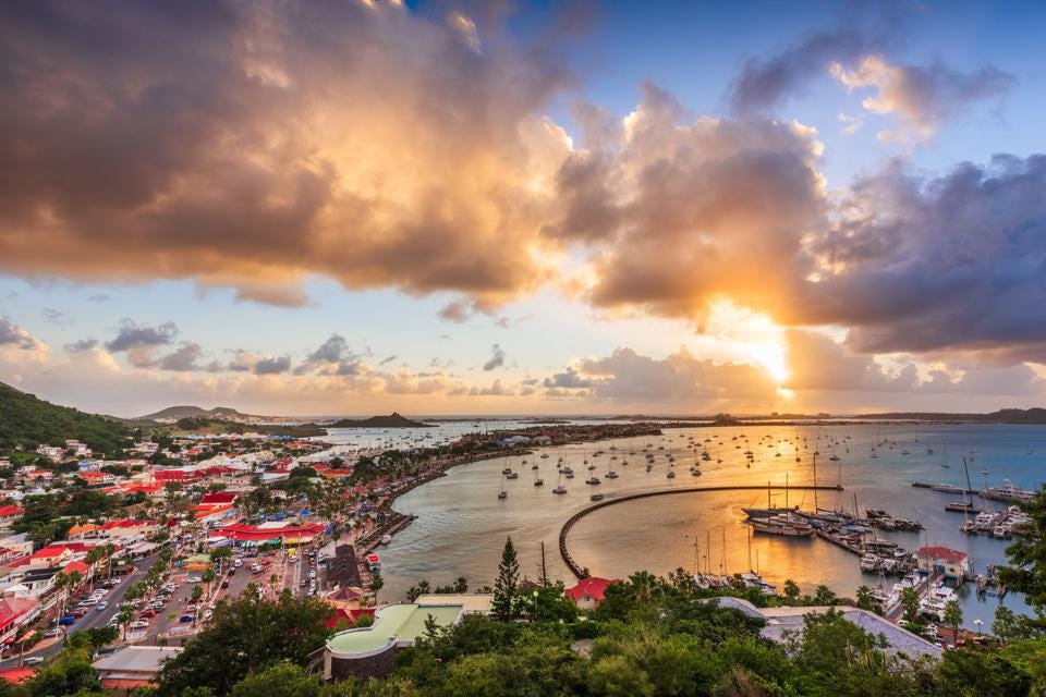 Picture of St Maarten and a sunset