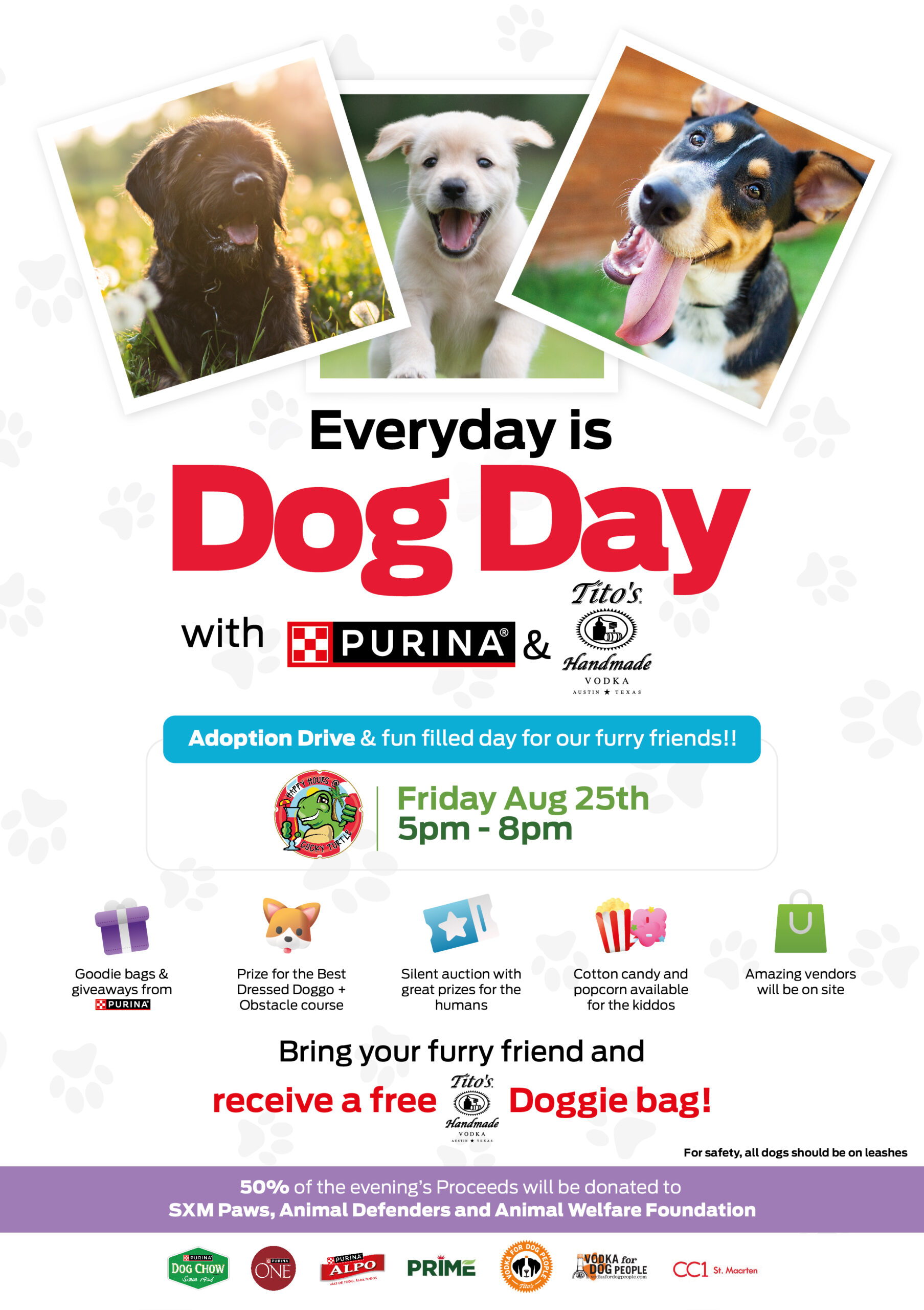 Flyer Purina Dog Day St Maarten, St Martyn, Maho Beach