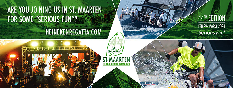 Flyer with announcement for the 44th edition of the St Maarten Heineken Regatta