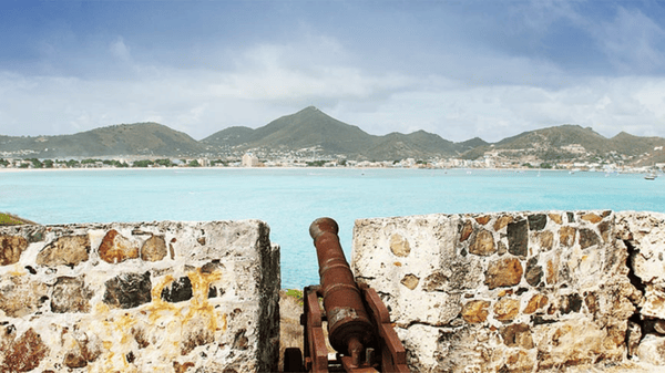 Cannon overlooking Philipsburg from fort