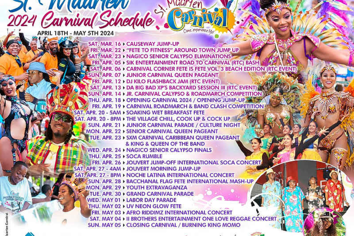 St Maarten / St Martin Carnival 2024 schedule, Sint Maarten Carnival, Philipsburg