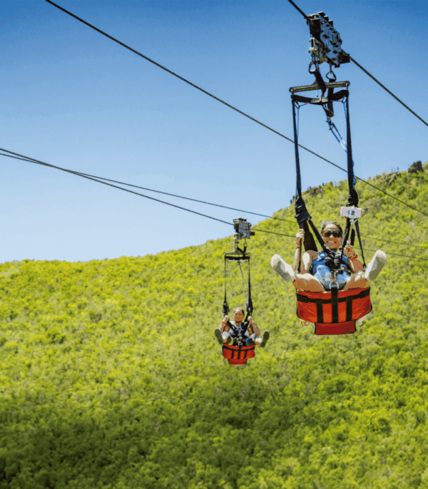 The flying Dutchmen is the steepest zipline in the world located at Rainforest Adventures Park St Maarten