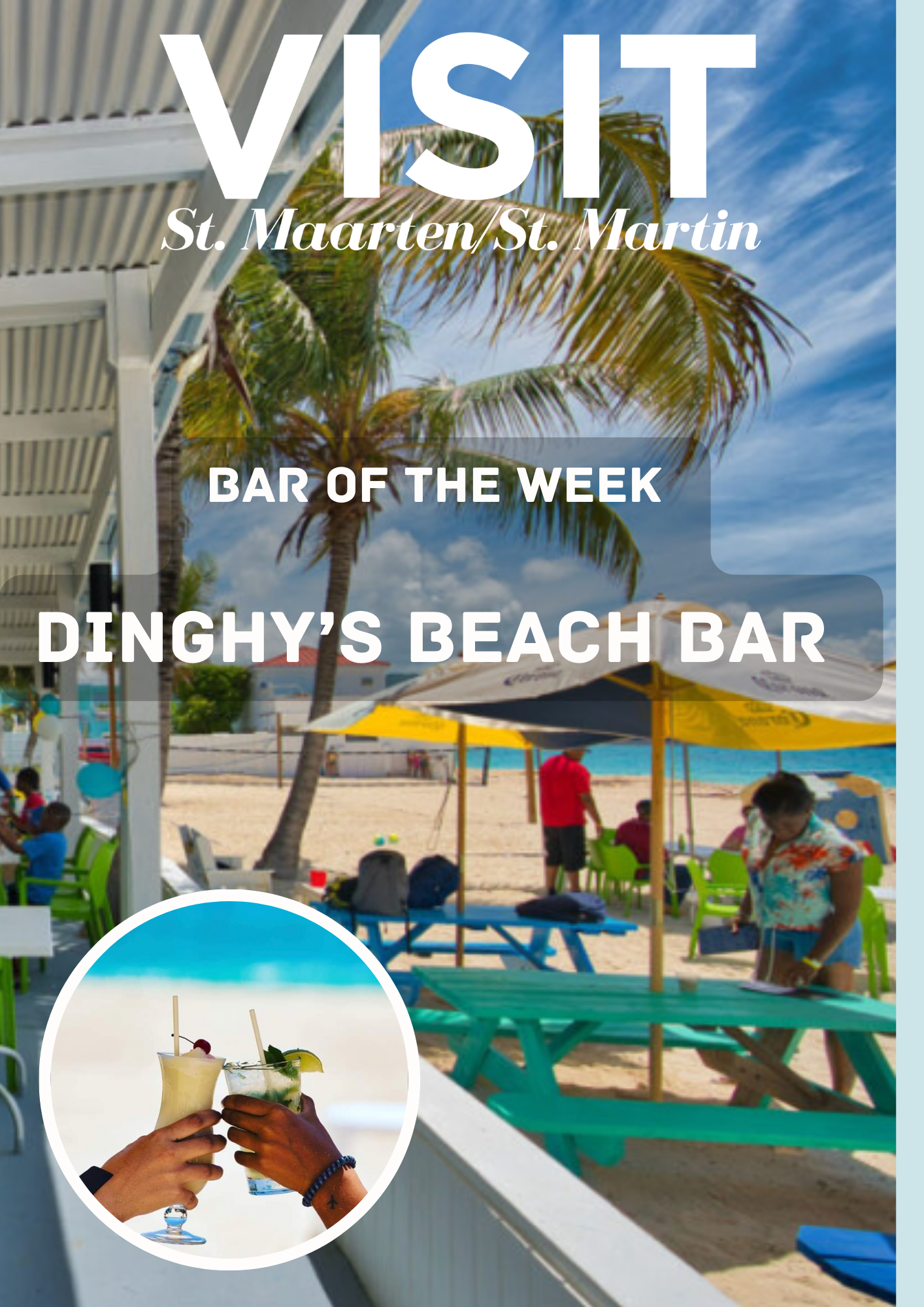 Dinghy's Beach Bar on the west side of Simpson Bay St Maarten