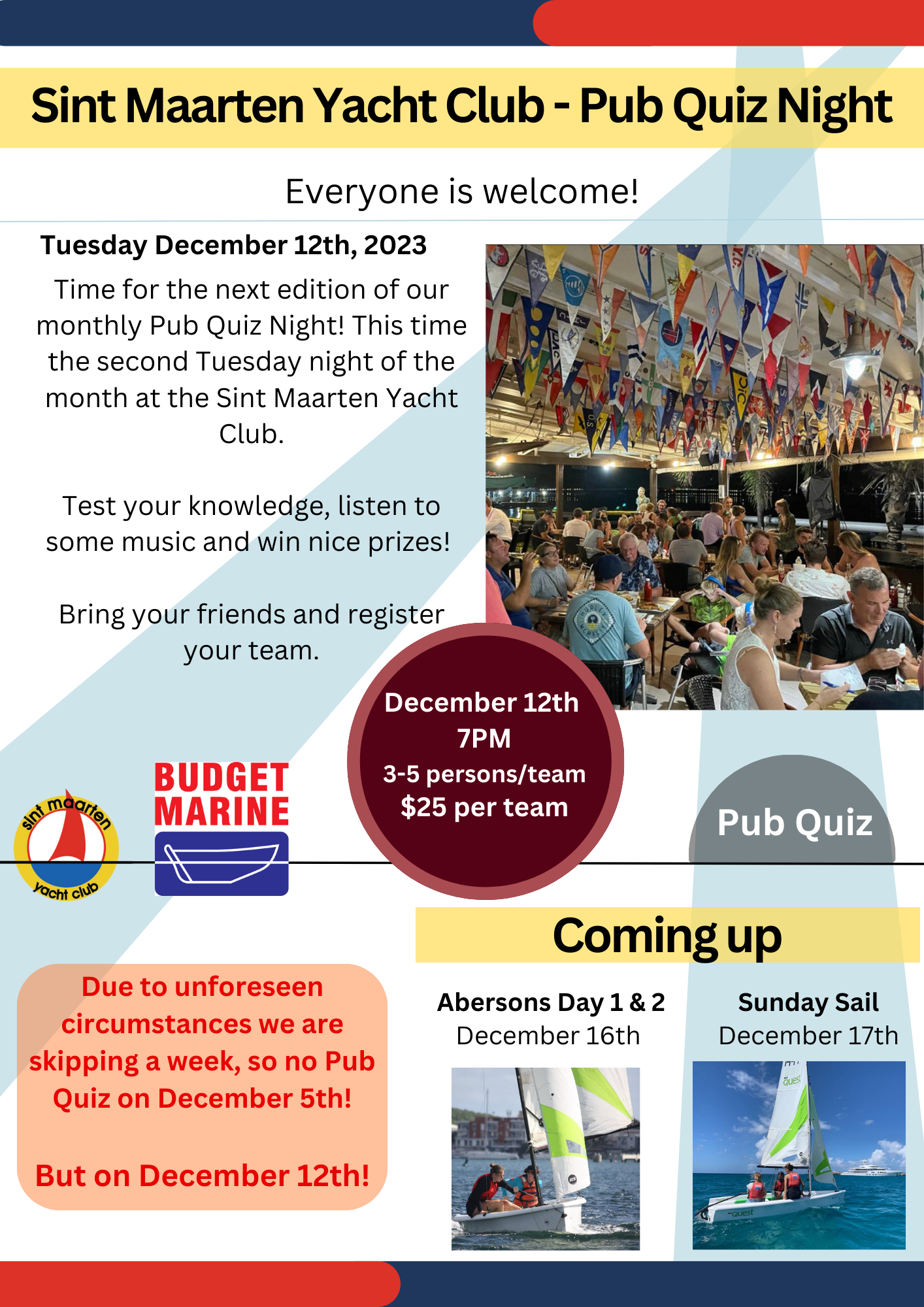 Sint Maarten Yacht Club host Pub Quiz