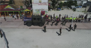 Beat the marines challenge at the Philipsburg boardwalk St Maarten
