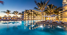 The Morgan Resort & Spa St Maarten hotel and its pool with bright weather 