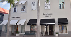 Shop on Front Street shopping street in Philipsburg St Maarten with roof of St Rose Arcade 