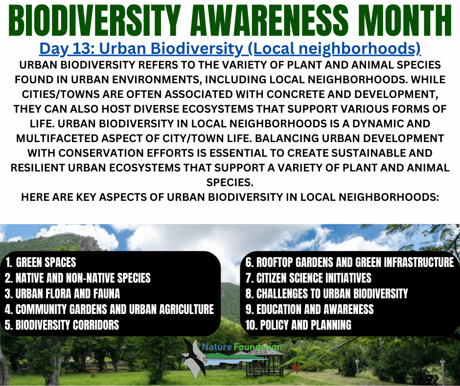 Urban biodiversity local neighbourhood