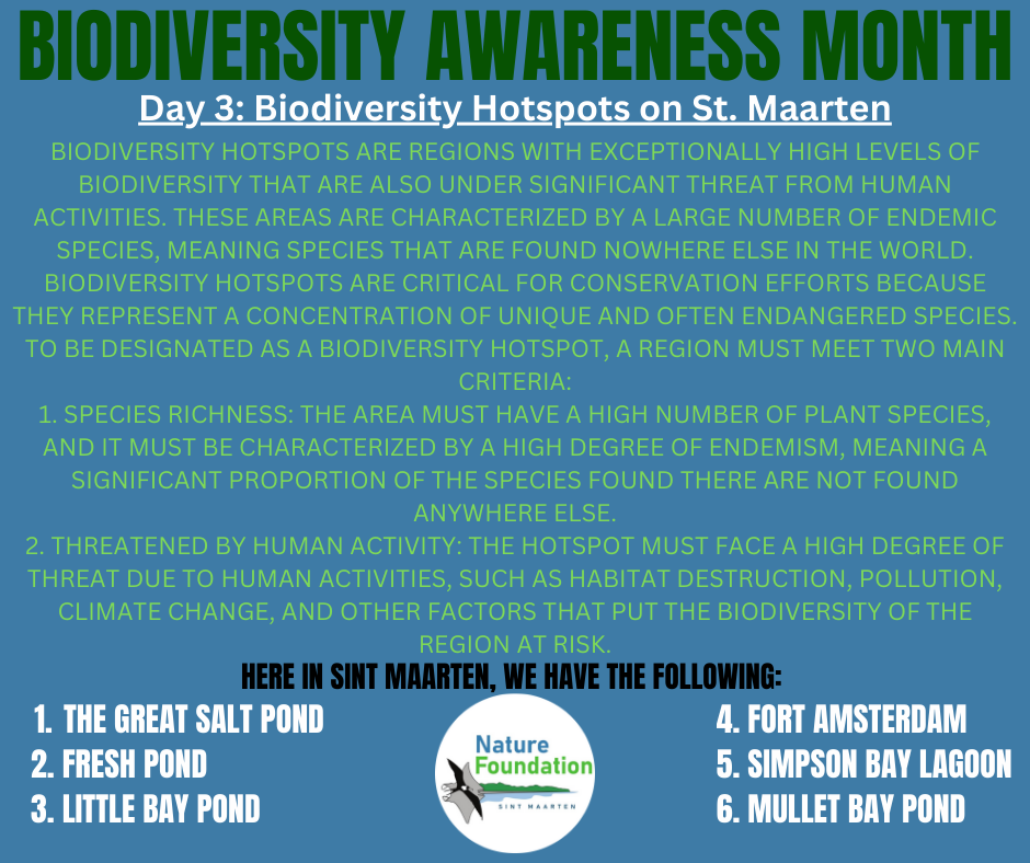 Biodiversity hotspots on St. Maarten/ St. Martin