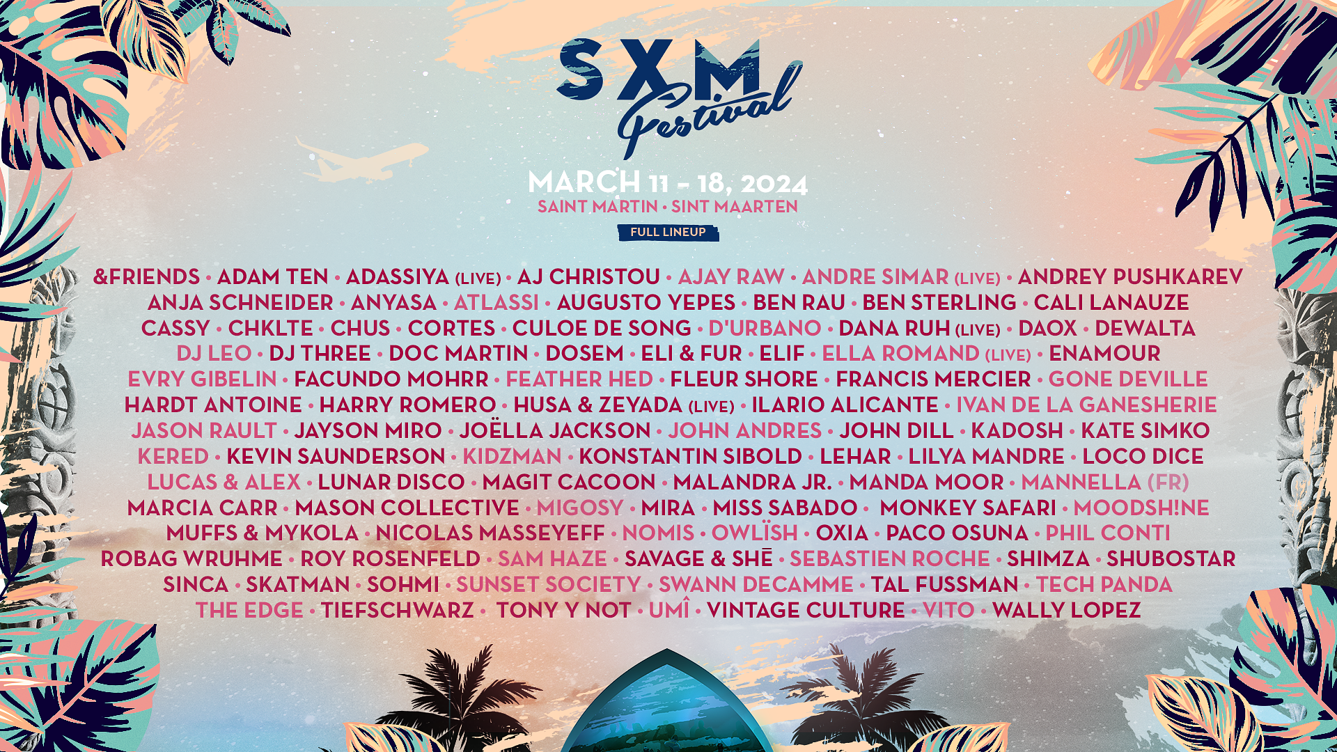 Full lineup SXM Festival St Maarten 2024