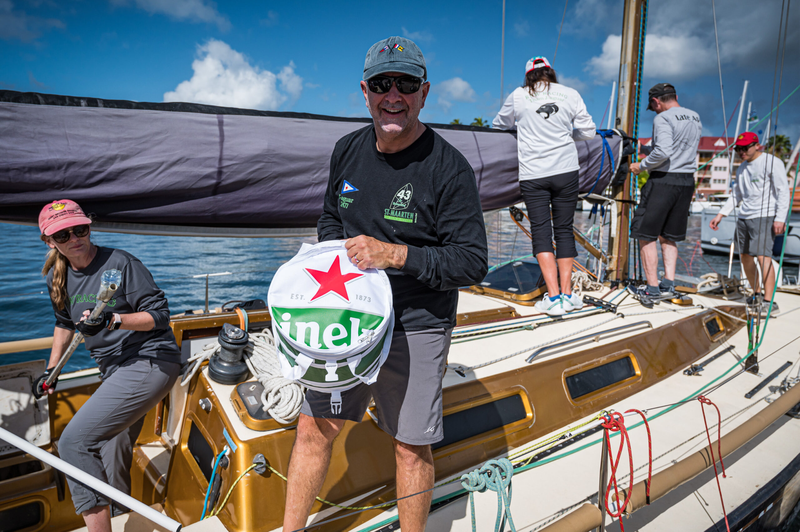 preparations for the Heineken regatta in St Maarten